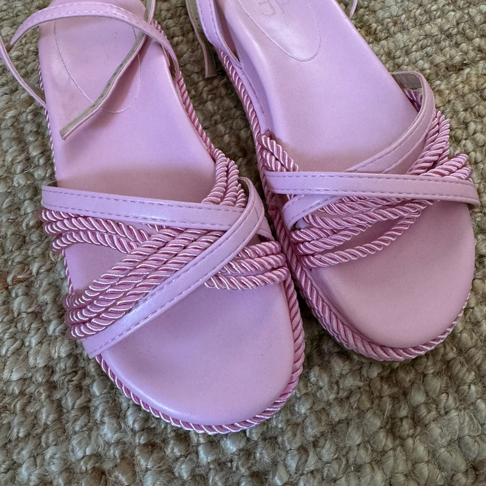Pink Rope Wisteria Espadrille Platform Sandal